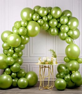 Décoration de fête 134pcs Joyeux anniversaire Metal Green Latex Balon décorations de mariage Baby Shower oh mix taille Kits Kits Supplies