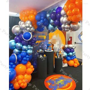 Feestdecoratie 135st Zilver Blauw 1e Verjaardag Ballonnen Huwelijksverjaardag Ballonboog Kit Babyshower Afstuderen Geslacht Onthullen