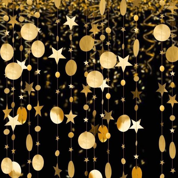 Décoration de fête 13ft Gold Twinkle Little Star Guirlandes Glitter Hanging Moon Stars Décorations Enfants Anniversaire Baby Shower Ramadan EID PartyPa