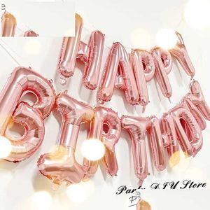 Feestdecoratie 13 van de verjaardag Ballon Rose Gold Color Foly Letter Ballonnen Set Happy Globos Kids Drop Delivery Home Garden Feestelijke DHAHD