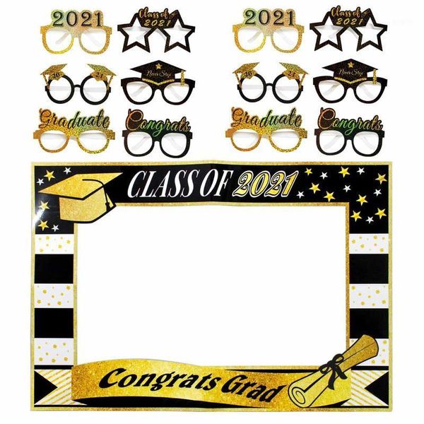 Decoración de fiesta, 13 Uds., marco de cabina Po de graduación, accesorios para gafas, decoraciones 2023, gorra de soltero, suministros graduados, regalo PoBooth