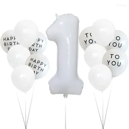 Feestdecoratie 13 van de gelukkige verjaardag voor je brief latex ballon wit nummer folie volwassen kinderen decors baby shower benodigdheden