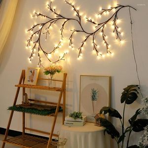 Décoration de fête 144 LED 7.5FT Vignes avec lumières Guirlande de Noël Lumière Flexible DIY Branche de vigne de saule pour le décor de mariage de mur de chambre