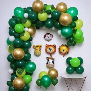 Feestdecoratie 144 % Green Balloon Dier Garland Safari Jungle Latex Arch Kids Baby Shower