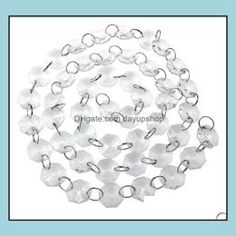 Feestdecoratie 14 mm kristalheldere acryl hangende kralen ketting sierige ring slinger gordijn kroonluchter bruiloft kerstmis t dagdiadshop dhi6o