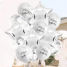 Décoration de fête 14pcs ballons d'anniversaire argentés Set Paper de bébé Crumb Linde Ballon Supplies