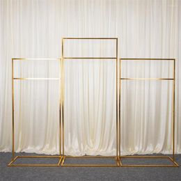 Decoración de fiesta, 150/180cm, arco de hierro rectangular dorado brillante, señal de área de bienvenida, soporte de decoración de flores para eventos de boda, decoraciones de cumpleaños