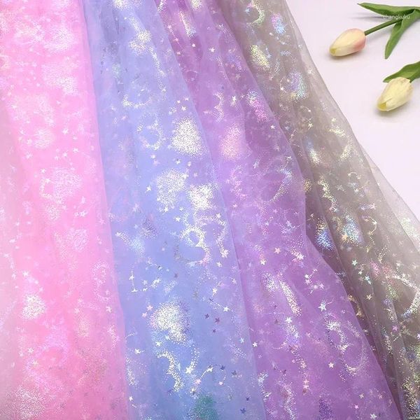 Décoration de fête 150cm 1m Soft Tulle paillettes Love Fabrics Star Color rideau Mesh Roll Ground For Wedding Pettishirt Tutu