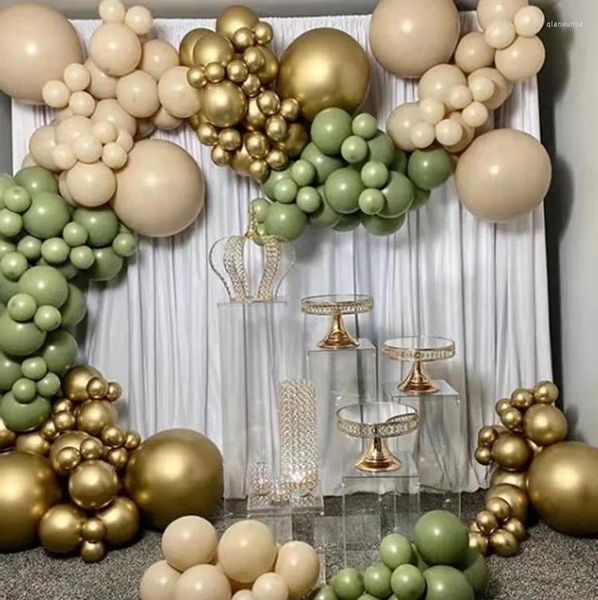 Décoration de fête 154pcs / ensemble Métallique Gold Avocado Ballon vert Garland Arch Baby Shower Decorations Skin Latex ballons mariage