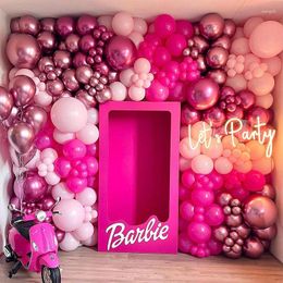 Décoration de fête 156pcs Ballon rose Garland Arch Kit Ballons métalliques pour mariage thème princesse enfants Girls Birthday Bridal Shower Decor