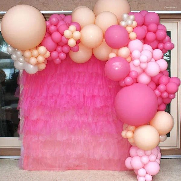 Décoration de fête 158pcs crème rose pêche perle ballons blancs garland arc kit mariée mariée