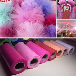 Party Decoratie 15 cm 22m Crystal TuLle Roll Organza Fabric Spool Tutu Verjaardag Wedding Baby Shower Pink White 5Z