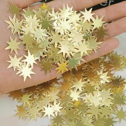 Decoración de fiesta 15g Glitter Paper Star Gold Confetti DIY Boda Cumpleaños Globo Suministros Árbol de Navidad Props Caja de regalo Mesa