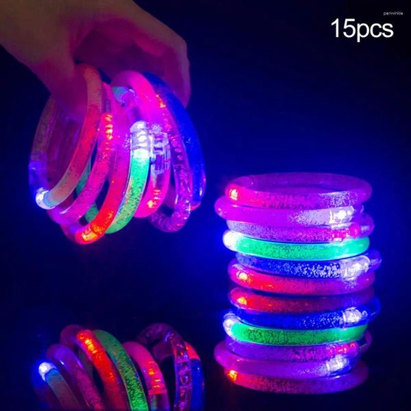 Décoration de fête 15pcs Bracelet lumineux LED GLOWS IN DARK ON / OFF STRITT 8-12H