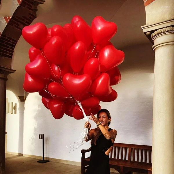 Decoración de fiestas 15pcs romántico de 10 pulgadas amor corazón látex helio globos boda globos día día feliz cumpleaños balón