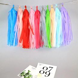 Décoration de fête 15pcs papier de soie gland guirlande de fleurs pour le mariage mixte bricolage enfants anniversaire festif bébé douche faveurs fournitures