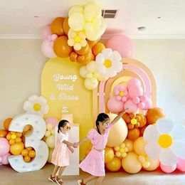 Décoration de fête 160 pièces bonbons couleur ballon guirlande arc bohème marguerite feuille fille princesse anniversaire bébé douche