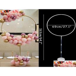 Décoration de fête 163 cm Cercle Arc Cadre Ballon Support De Mariage Fond Décor Ballons Guirlande Décorations D'anniversaire Bébé Sh Dhkcp