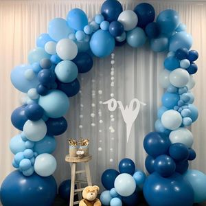 Partij Decoratie 163pcs Set 32.8ft Blauw Aluminiumfolie Voor Verjaardag Streamers Decoraties Latex Ballon Opknoping Wervelingen