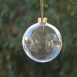 Decoración de fiesta, 16 unidades por paquete, diámetro de 8cm, bola de cristal de tamaño pequeño, colgador de árbol de Navidad, globo transparente, colgante colgante para el hogar