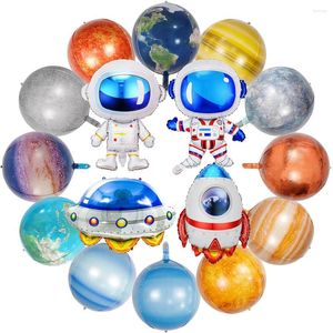 Feestdecoratie 16 stks zonnestelsel Galaxy Space Ballon Outer Rocket Spaceship Sun Moon Earth Planet Birthday Decor