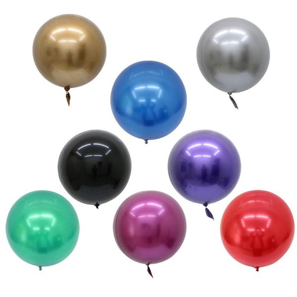 Décoration de fête 18/22/32 pouces PVC Chrome métal rond ballons à bulles ballon d'hélium de mariage anniversaire décor gonflable