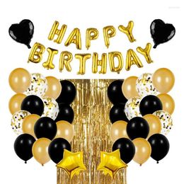 Décoration de fête 18 pouces Joyeux anniversaire Ballon Set Sequins Prom Supplies