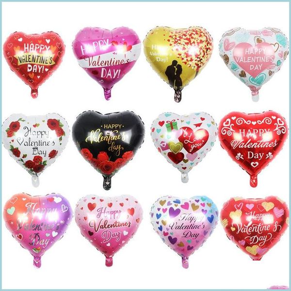 Décoration de fête 18 pouces Joyeux Saint Valentin Ballons en film d'aluminium Ballons de fête d'anniversaire de mariage Drop Livraison Maison Jardin Festi Dh4Mu