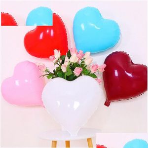 Decoración de fiesta Globos de papel de aluminio en forma de corazón de 18 pulgadas Día de San Valentín 50 piezas Colorf Love Drop Delivery Home Garden Festive Suppl Dhozc