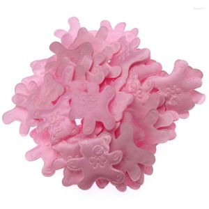 Décoration de fête 180pcs Fabrics de douche de bébé ours en satin rose pour fête / applique / garniture / artisanat / décoration 3,5 cm