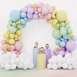 Feestdecoratie 181pcs Pastel Ballonnen Slinger Kit Eenhoorn Macaron Regenboog Ballonboog Met Sterfolie Voor Babyshower Bruiloft Verjaardag