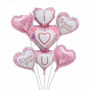 Décoration de fête 18inch or argent rouge coeur amour ballon pure couleur feuille hélium Balon mariage de la Saint-Valentin d'anniversaire de fête de fête de fête zxf133