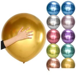 Décoration de fête 18 pouces Ballons en métal Chrome Métallique Latex pour anniversaire Baby Shower Graduation Décorations Drop Livraison Maison Jardin OTCR7