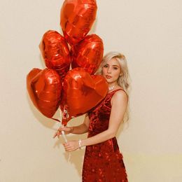 Décoration de fête 18 pouces rouge amour ballons métalliques saint valentin ballon proposition de mariage célibataire mariée à être
