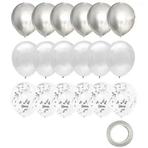 Party Decoratie 18 -sten 12inch Silver Confetti latex ballonnen jongen meisje verjaardag volwassen vrouw man decoraties afstuderen moeders valentijns