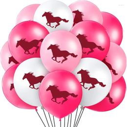 Décoration de fête 18pcs Balloons de cow-girl rose Latex 12 pouces pour les filles décorations thématiques Supplies d'anniversaire