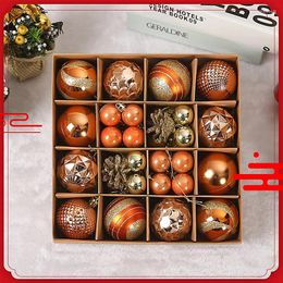 Décoration de fête 1 boîte rouge or boules de noël ensembles arbre de noël ornements suspendus pendentif pour jardin décor à la maison année Navidad Noel