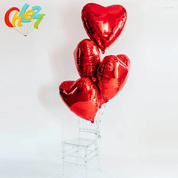 Décoration de fête 1pc 32 pouces gros ballons en papier d'aluminium ballons argentés en or rouge rose grande forme de coeur globos pour les fournitures de fournitures de la Saint-Valentin