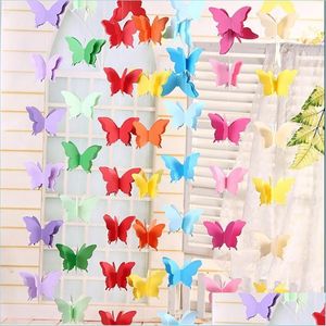 Party Decoration 1pc 3d Paper Butterfly Garland Buntings Wedding Birthday Festival Diy Banner Hanging Drop Delivery 2021 Ho Newdhbest Dhnud