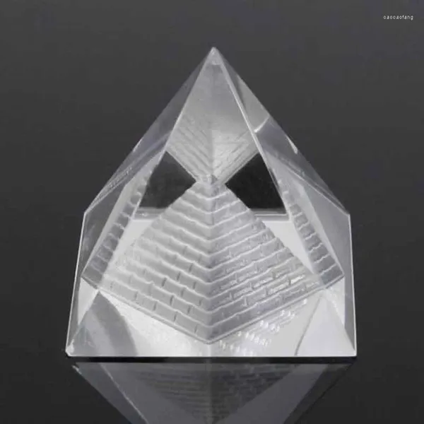 Décoration de fête 1pc 40 40mm égyptien cristal clair pyramide de quartz cadeau de bureau à domicile