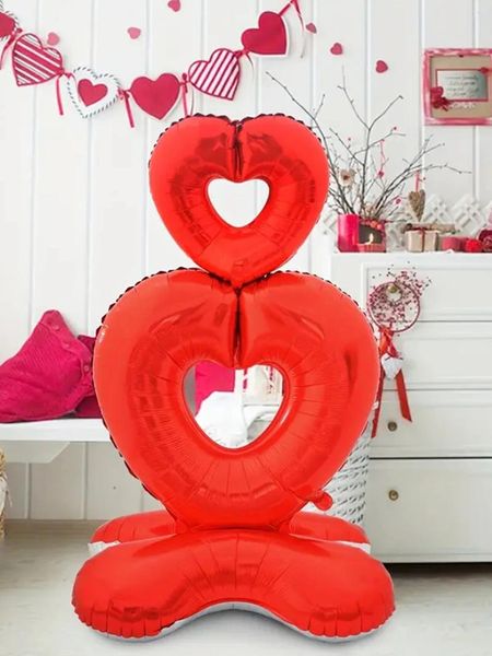 Décoration de fête 1pc 58 pouces grand stand Cœur de piédestal à feuille de ballons Mariage de fiançailles Décorations de ballon de ballons de la Saint-Valentin décor