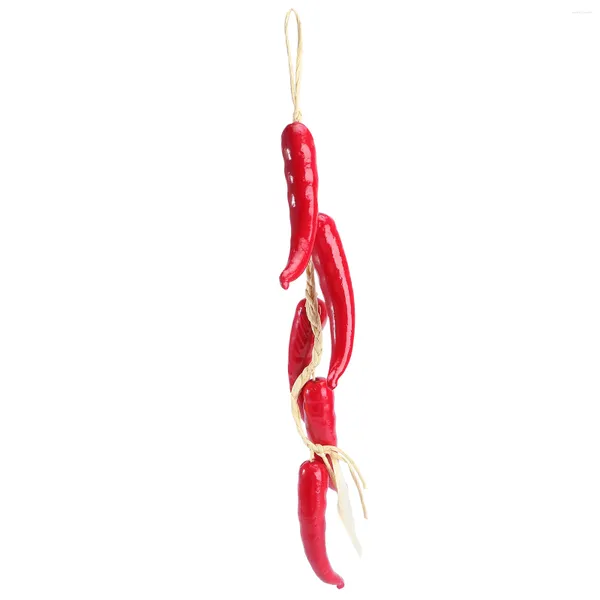 Décoration de fête 1pc artificielle cordes de piment rouge mur suspendu pour bureau mariage cuisine maison