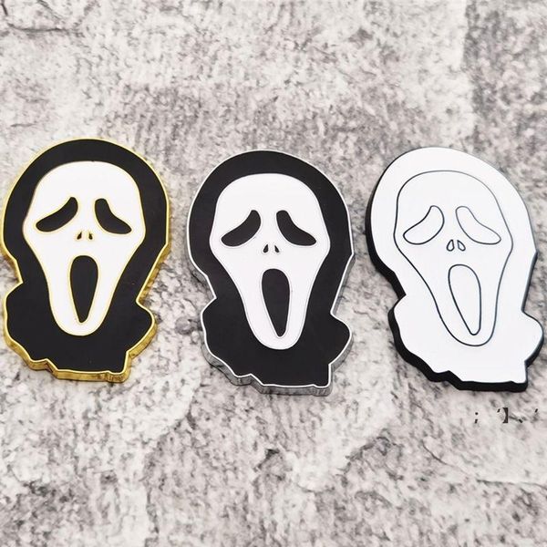 Décoration de fête 1PC autocollant de voiture Halloween décor cri fantôme crâne emblème Auto Badge moto décalque GCB15607