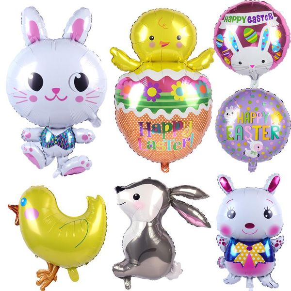 Décoration de fête 1 pc joyeux pâques ballon poussin forme feuille ballons jouet enfants Po accessoires jouets cadeau