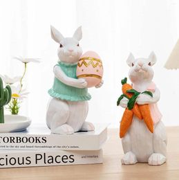 Décoration de fête 1pc joyeuse Pâques mignonnes carottes d'oeufs figurines ornements de résine de résine sculpture décor de la maison artisanat
