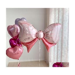 Party Decoratie 1 pc grote blauw roze boogfolie ballonnen kinderen verjaardagsmeisje opgeblazen rozet globos baby shower helium ballon dro dhu7w