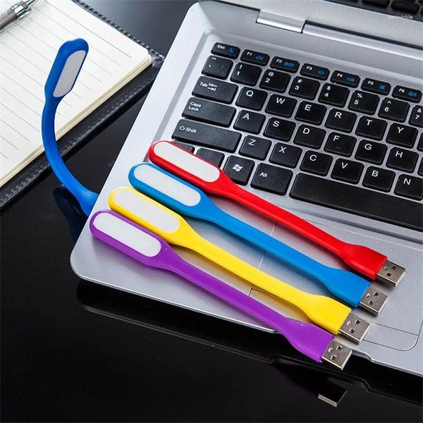 Decoración de la fiesta 1 PC mini flexible USB LED TABLE LAMP Gadgets Hand para Power Bank PC PAPTOP LAPTOP CABLABORO CABLE OTG CABLE