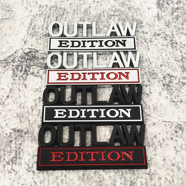 Décoration de fête 1PC OUTLAW EDITION Autocollant de voiture pour camion automobile 3D Badge Emblème Decal Auto Accessoires 8x3.5cm Vente en gros