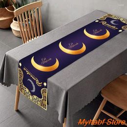 Décoration de fête 1pc Ramadan chemin de table décor étoile lune nappe Eid Mubarak bricolage vacances cuisine salle à manger