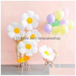 Décoration de fête 1pc blanc marguerite fleur ballons d'hélium tournesol jouet bébé douche ins po accessoires de mariage décorations d'anniversaire drop del dhcix